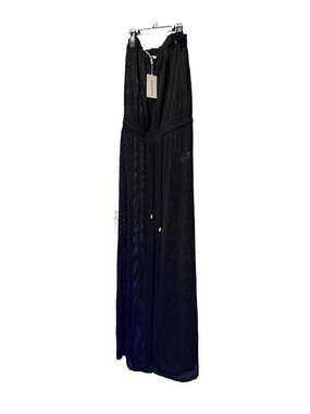 Dotti Black Textured Mesh Halter Neck Jumpsuit Swim Cover-Up